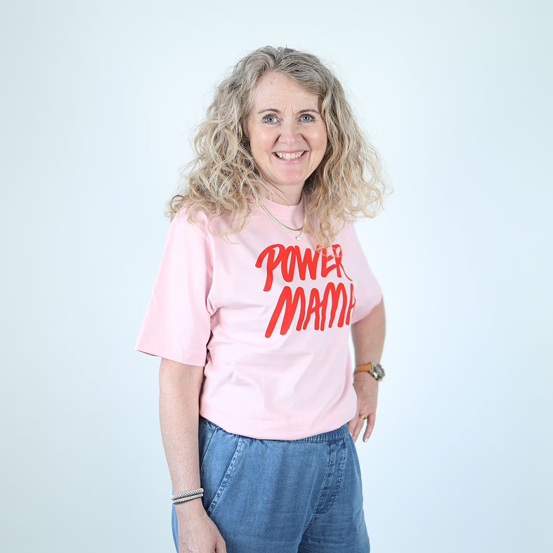 Power Mama t-shirt Pink/Rød