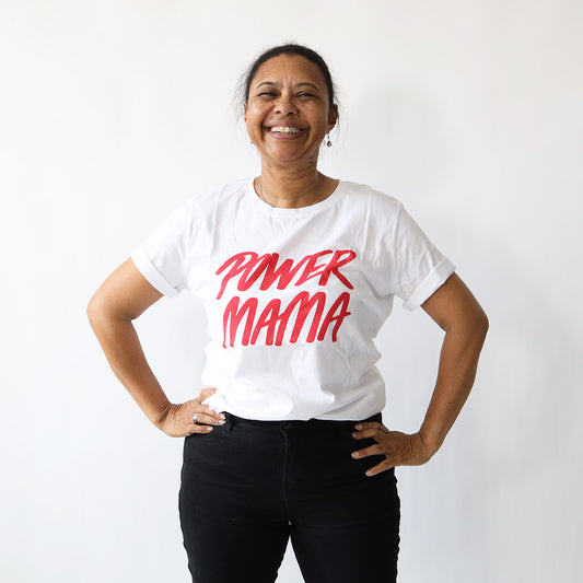 Power Mama t-shirt Hvid/Rød