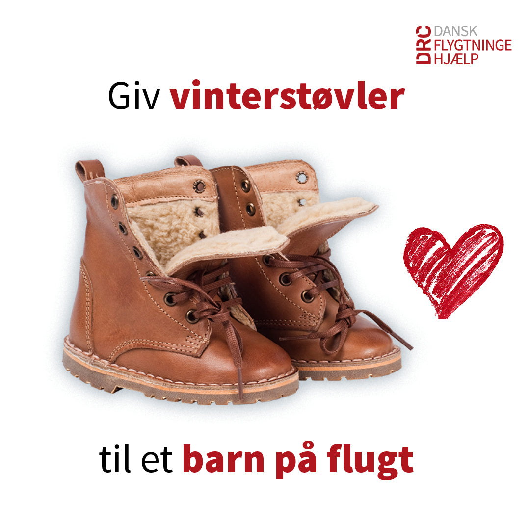 Giv vinterstøvler til et barn på flugt