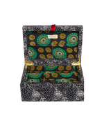 Jacita silke smykkeskrin sort blomster