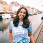 Women's rights are human rights t-shirt blå